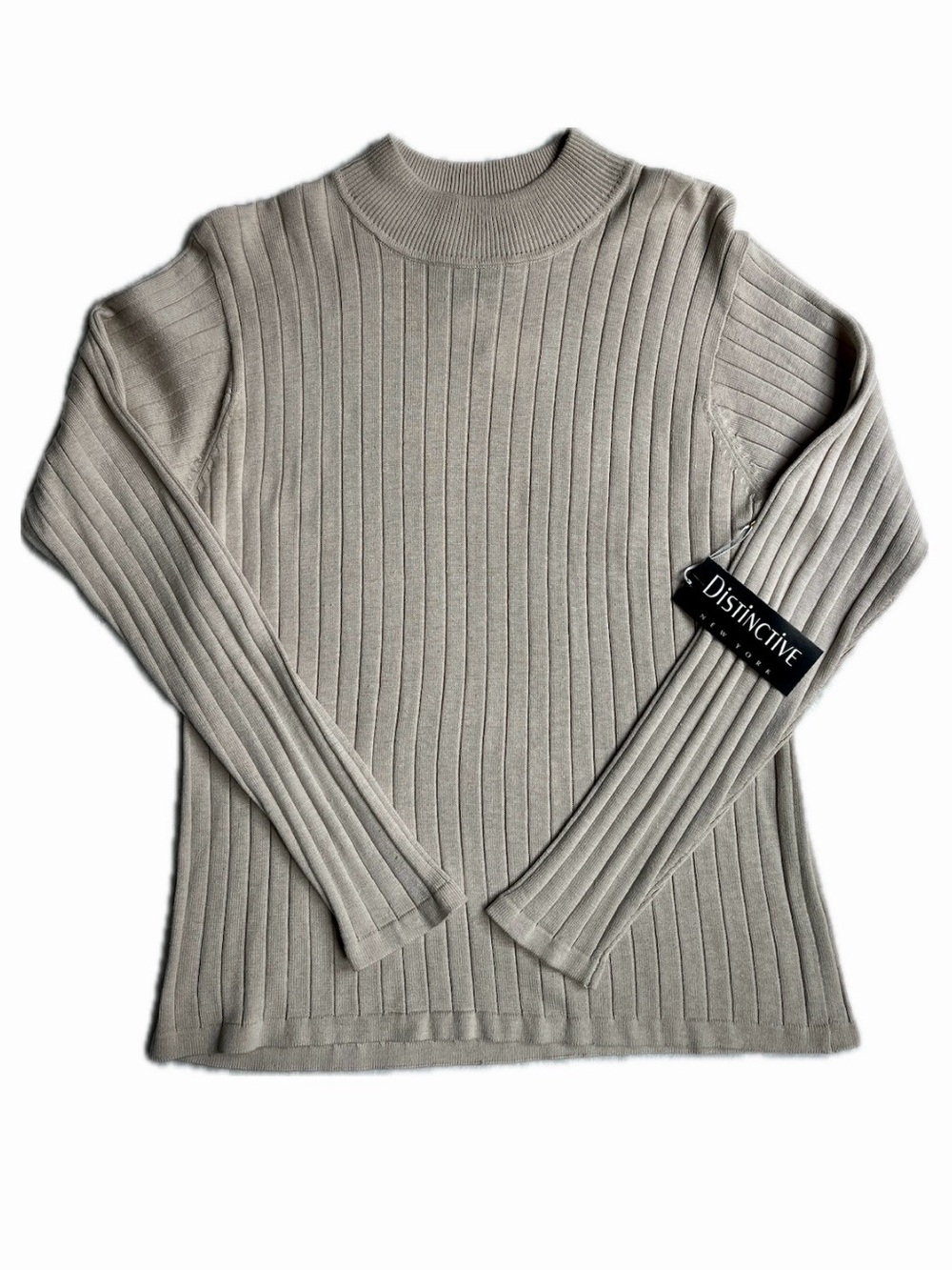 NWT Distinctive New York Petite Ribbed Turtleneck Women’s Sweater - Nutmeg Brown